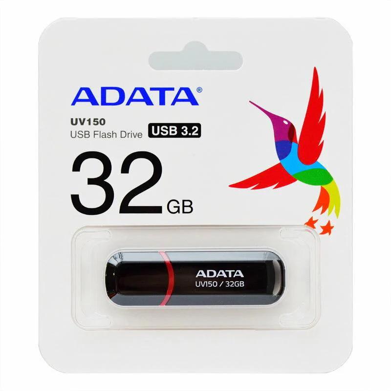 ADATA UV150 32GB Snap-on Cap USB 3.2 Flash Drive - Black/Red - فلاش ذاكرة